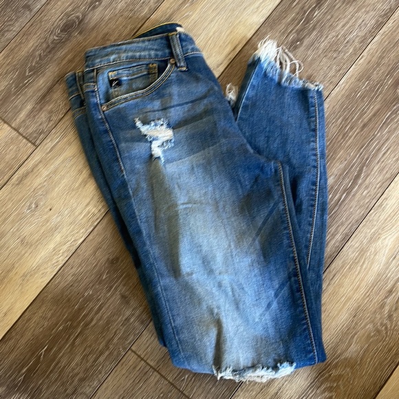 Kancan frayed hem distressed skinny stretch denim jeans size 9/28 - Picture 3 of 15